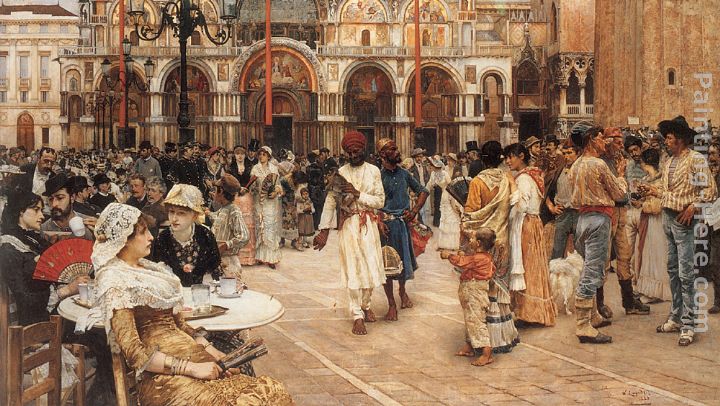 Piazza of St Mark's, Venice painting - William Logsdail Piazza of St Mark's, Venice art painting